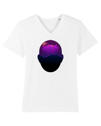 Retro Vapor Wave Man White