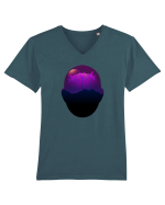 Retro Vapor Wave Man Tricou mânecă scurtă guler V Bărbat Presenter