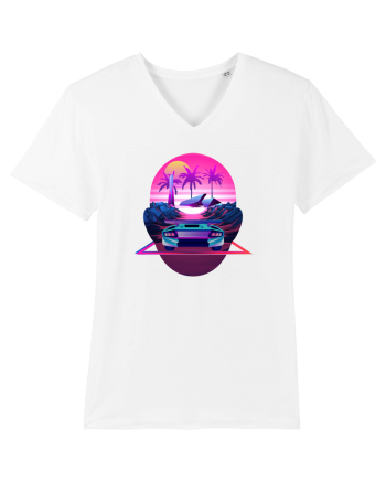 Retro Vapor Wave Man White