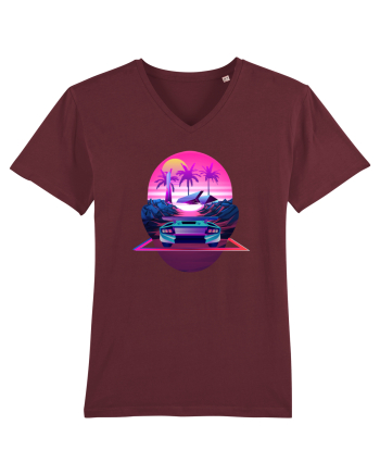 Retro Vapor Wave Man Burgundy