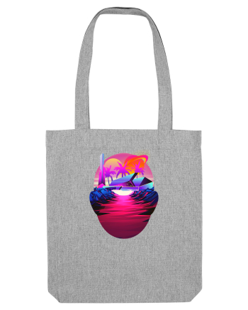Retro Vapor Wave Man Heather Grey