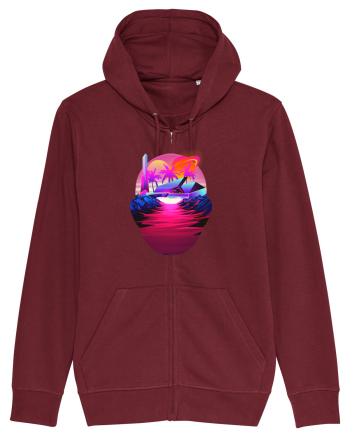 Retro Vapor Wave Man Burgundy