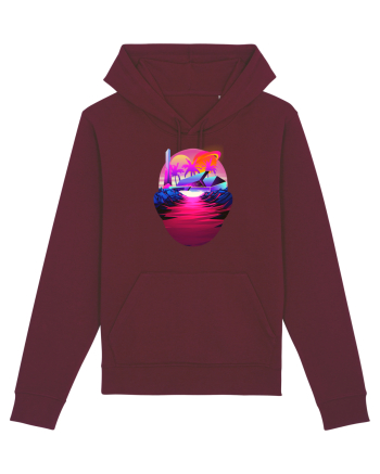 Retro Vapor Wave Man Burgundy