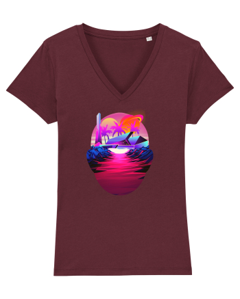 Retro Vapor Wave Man Burgundy