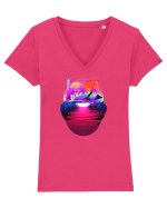 Retro Vapor Wave Man Tricou mânecă scurtă guler V Damă Evoker