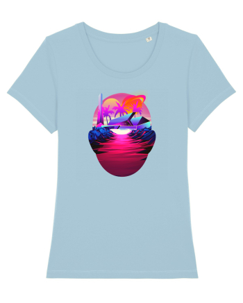 Retro Vapor Wave Man Sky Blue