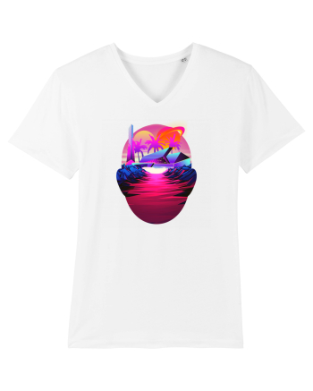Retro Vapor Wave Man White