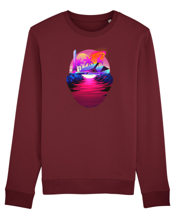 Retro Vapor Wave Man Burgundy