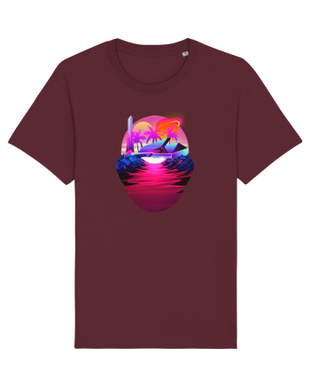 Retro Vapor Wave Man Burgundy