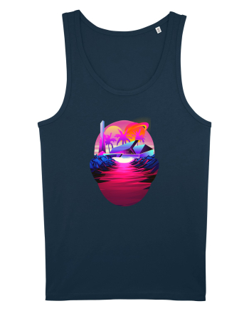 Retro Vapor Wave Man Navy