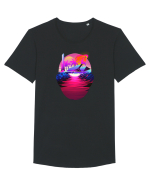 Retro Vapor Wave Man Tricou mânecă scurtă guler larg Bărbat Skater