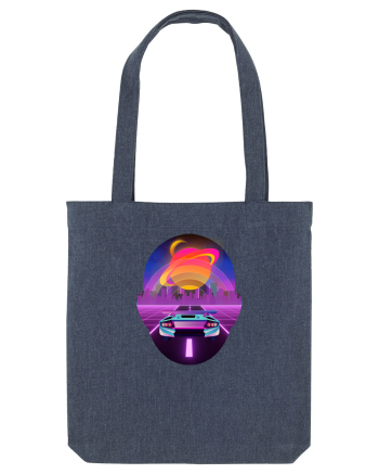 Retro Vapor Wave Man Midnight Blue