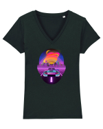 Retro Vapor Wave Man Tricou mânecă scurtă guler V Damă Evoker