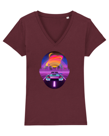 Retro Vapor Wave Man Burgundy