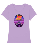 Retro Vapor Wave Man Tricou mânecă scurtă guler larg fitted Damă Expresser