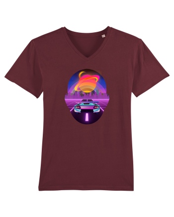 Retro Vapor Wave Man Burgundy