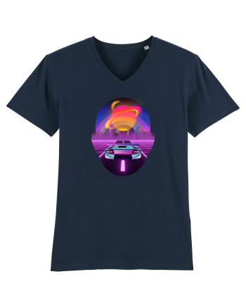Retro Vapor Wave Man French Navy