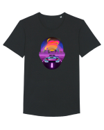 Retro Vapor Wave Man Tricou mânecă scurtă guler larg Bărbat Skater