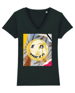Motivational It is what it is  Tricou mânecă scurtă guler V Damă Evoker