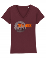 NYC Tricou mânecă scurtă guler V Damă Evoker