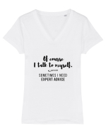 Expert Advice Tricou mânecă scurtă guler V Damă Evoker