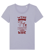 WINE Tricou mânecă scurtă guler larg fitted Damă Expresser