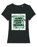 Make money not friends Tricou mânecă scurtă guler larg fitted Damă Expresser
