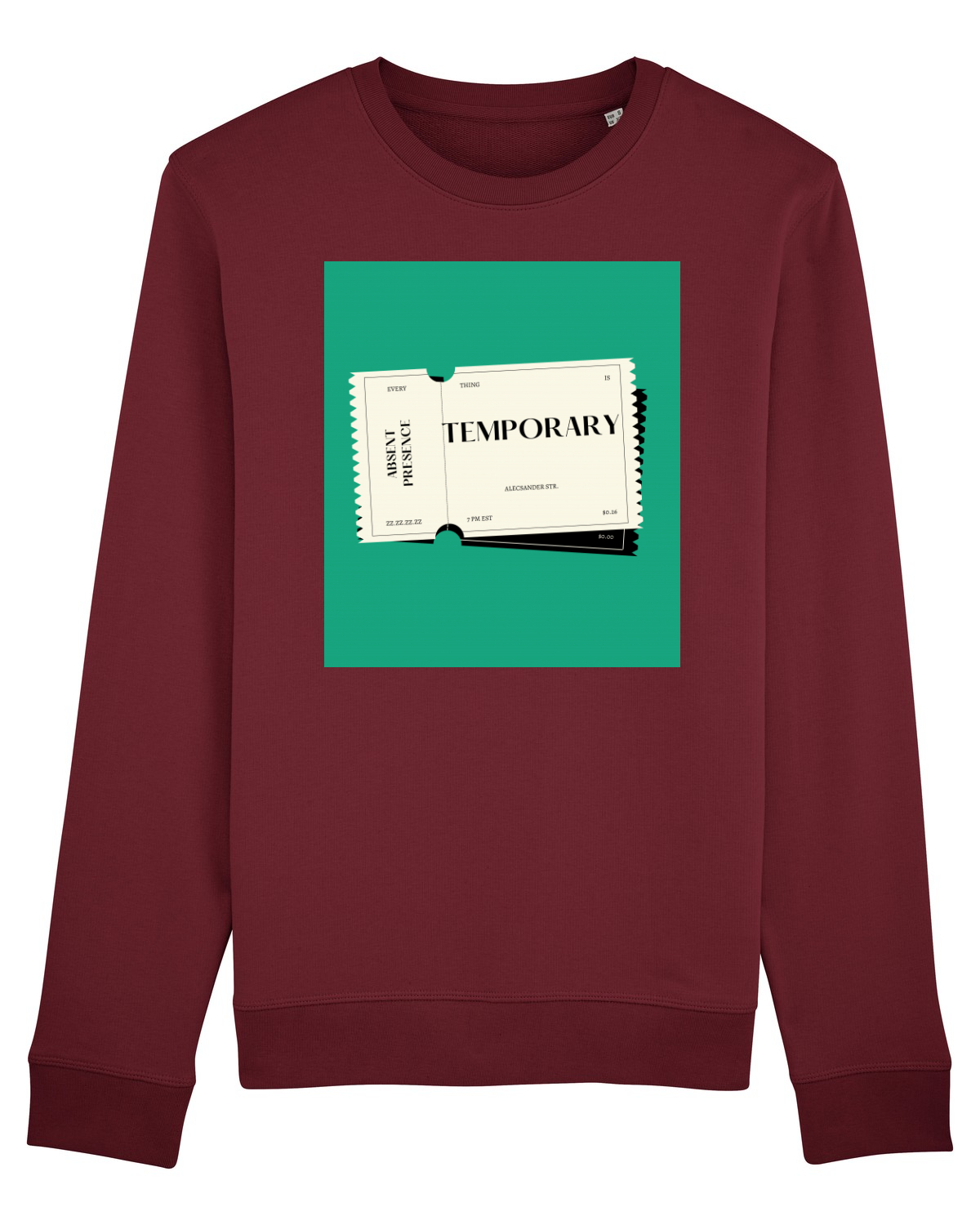 Bluză mânecă lungă Unisex Rise Burgundy
