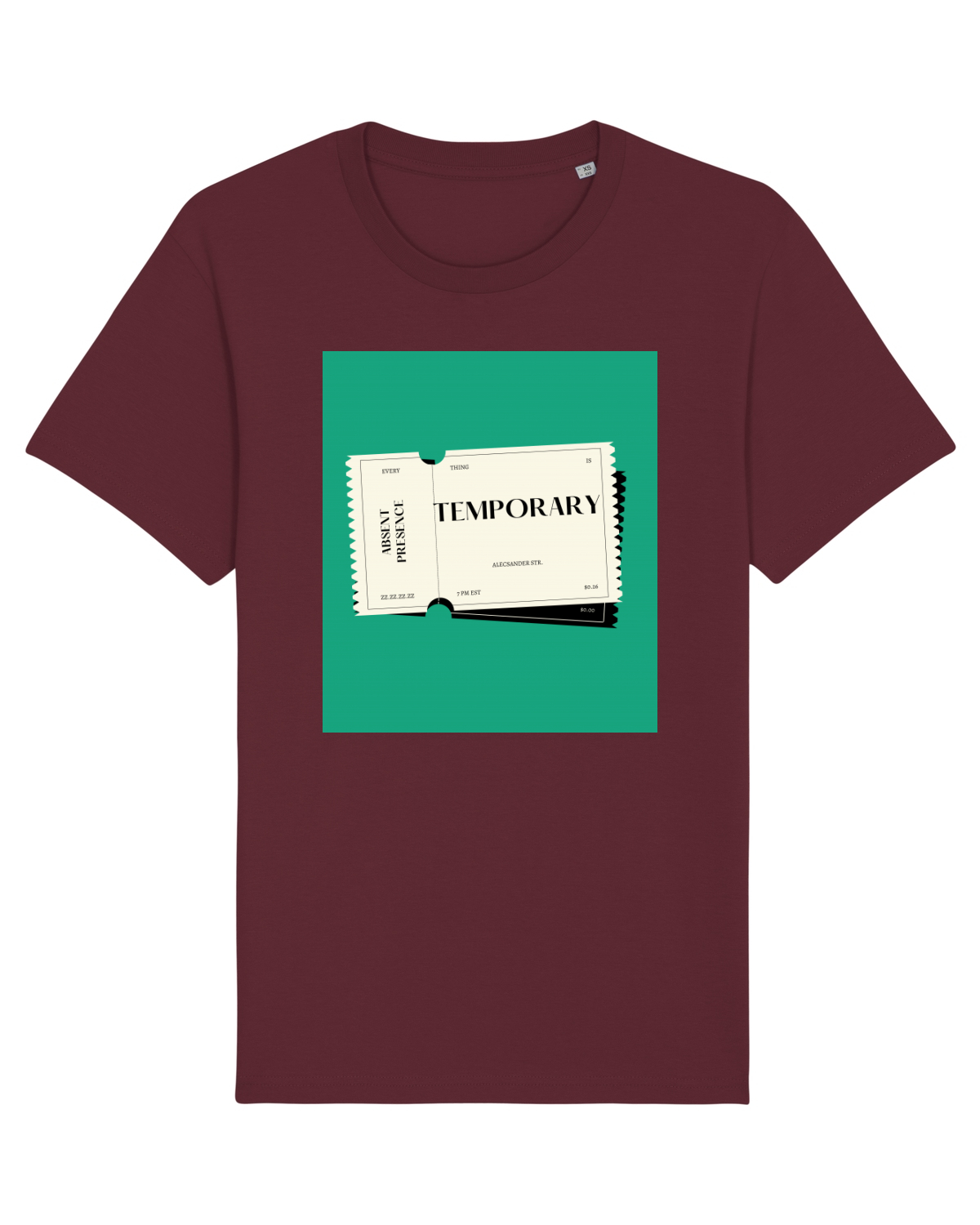Tricou mânecă scurtă Unisex Rocker Burgundy