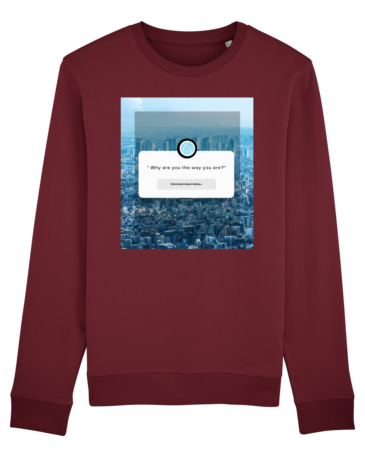Bluză mânecă lungă Unisex Rise Burgundy