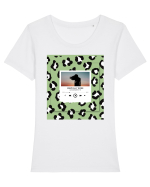 Mentally gone Tricou mânecă scurtă guler larg fitted Damă Expresser