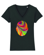 Psychedelic Man  Tricou mânecă scurtă guler V Damă Evoker
