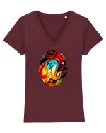 Psychedelic Man  Tricou mânecă scurtă guler V Damă Evoker