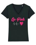 Go Pink Tricou mânecă scurtă guler V Damă Evoker