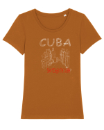Cuba Tricou mânecă scurtă guler larg fitted Damă Expresser