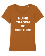 NU NE TRAGEM DE SIRETURI Tricou mânecă scurtă guler larg fitted Damă Expresser