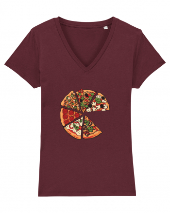 Love Pizza Tricou mânecă scurtă guler V Damă Evoker