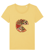 Love Pizza Tricou mânecă scurtă guler larg fitted Damă Expresser