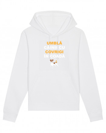 UMBLA CAINII CU COVRIGI IN COADA White