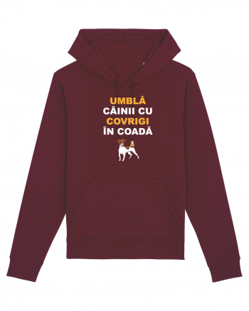 UMBLA CAINII CU COVRIGI IN COADA Burgundy