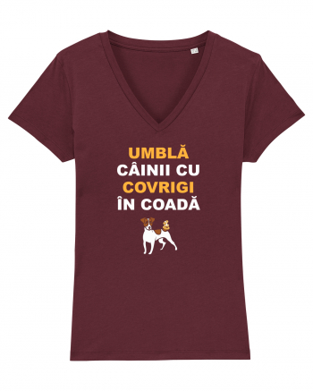 UMBLA CAINII CU COVRIGI IN COADA Burgundy