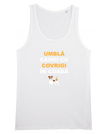 UMBLA CAINII CU COVRIGI IN COADA White