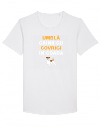 UMBLA CAINII CU COVRIGI IN COADA White