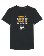 UMBLA CAINII CU COVRIGI IN COADA Tricou mânecă scurtă guler larg Bărbat Skater