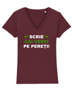 SCRIE CAI VERZI PE PERETI Tricou mânecă scurtă guler V Damă Evoker