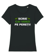 SCRIE CAI VERZI PE PERETI Tricou mânecă scurtă guler larg fitted Damă Expresser