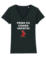 PRINS CU CIOARA VOPSITA Tricou mânecă scurtă guler V Damă Evoker