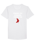 PRINS CU CIOARA VOPSITA Tricou mânecă scurtă guler larg Bărbat Skater