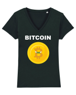 BITCOIN Tricou mânecă scurtă guler V Damă Evoker