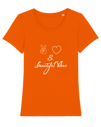 Love Peace & Beautiful Vibes Bright Orange